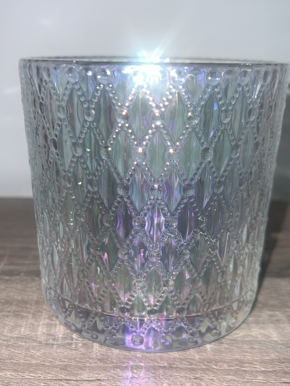 Iridescent Textured Glass Holder -